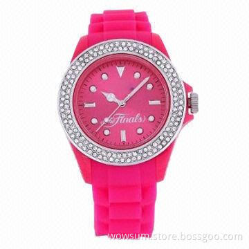 Fashion Watches with Diamond Bezel, Compliant with CE standards and the RoHS Directive